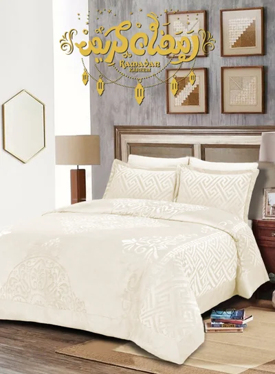 Master Home Textile Velvet Comforter Sets, 5 Pcs Single Size, Fits 120 x 200 cm Single Size Bed, With Removable Filling, Soft, Warm